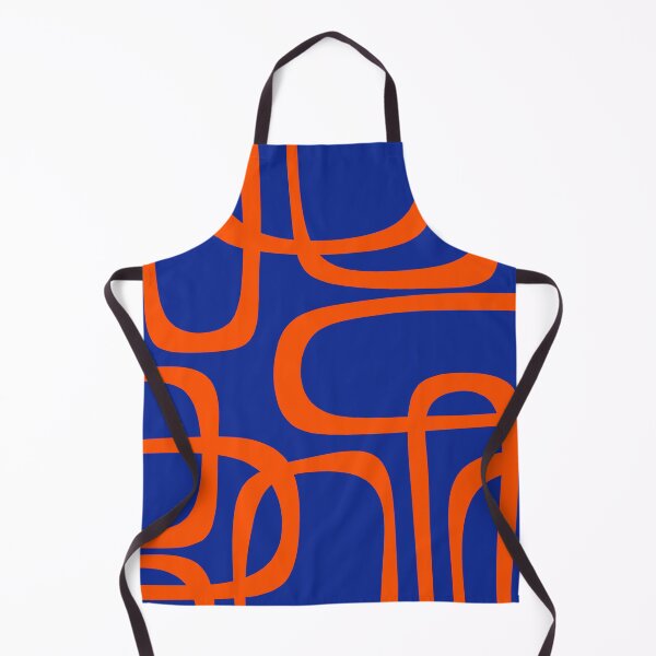 Item preview, Mid Century Modern Bold Abstract Fine Loops Pattern in Bright Blue and Orange designed and sold by kierkegaard.
