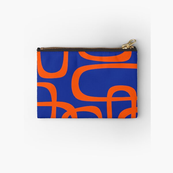 Item preview, Mid Century Modern Bold Abstract Fine Loops Pattern in Bright Blue and Orange designed and sold by kierkegaard.