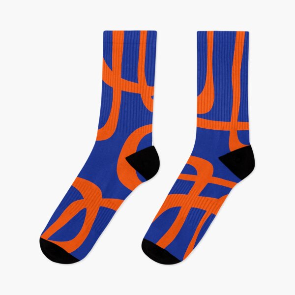 Item preview, Mid Century Modern Bold Abstract Fine Loops Pattern in Bright Blue and Orange designed and sold by kierkegaard.