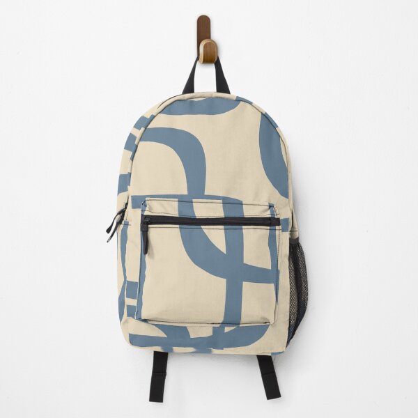Item preview, Mid Century Modern Minimalist Fine Loops Pattern in Faded Indigo Blue and Beige designed and sold by kierkegaard.
