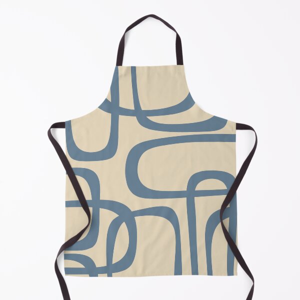 Item preview, Mid Century Modern Minimalist Fine Loops Pattern in Faded Indigo Blue and Beige designed and sold by kierkegaard.
