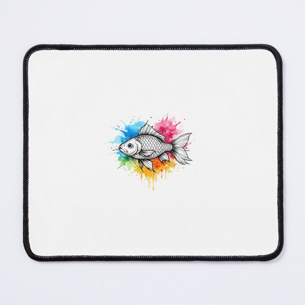Item preview, Sketch fish with Watercolor Ink Splashes designed and sold by MolinezjArt.