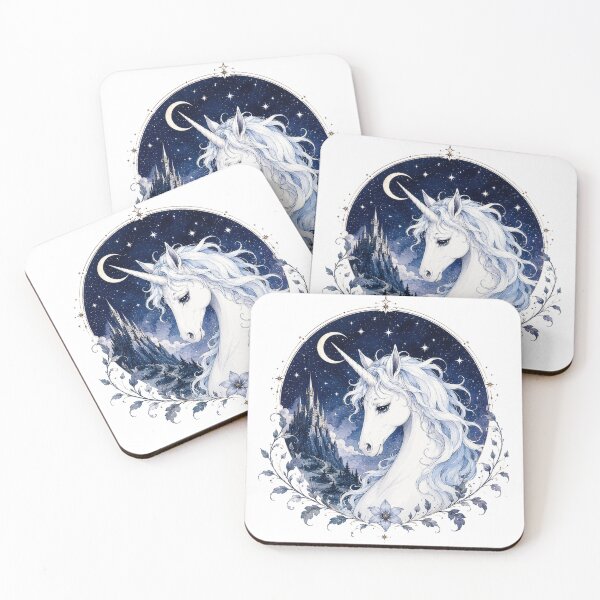 Item preview, Mystical Moonlight Unicorn Fantasy Art | Retro Enchanted Creature Design designed and sold by Kate1art.