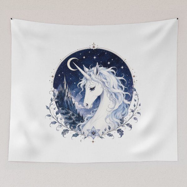 Item preview, Mystical Moonlight Unicorn Fantasy Art | Retro Enchanted Creature Design designed and sold by Kate1art.
