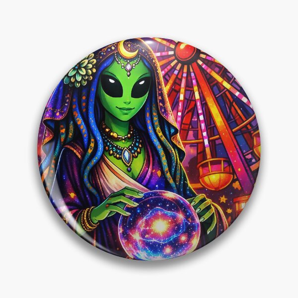Item preview, Celestia the Ferris Oracle | Cosmic Fortune Teller Alien Art designed and sold by LuxuryApparels.