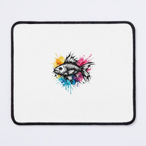 Item preview, Sketch fish with Watercolor Ink Splashes designed and sold by MolinezjArt.