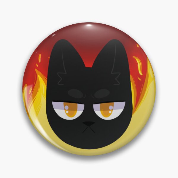 Item preview, Black kitten with fire in the background designed and sold by Wolfy_0021.