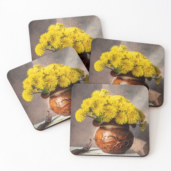 Item preview, Rustic Dandelions Still Life Photography - Golden Summer Vignette designed and sold by BlueMandarin.
