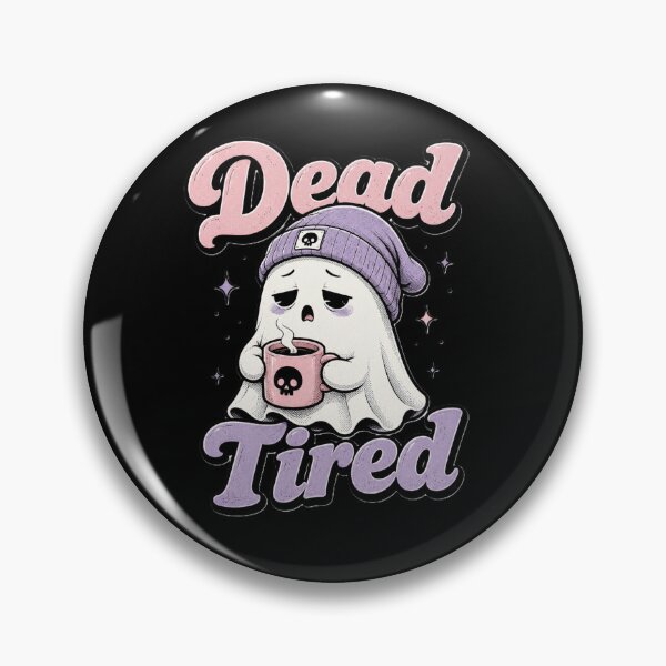 Item preview, “Dead Tired” Cute Ghost Coffee Lover Funny Halloween T-Shirt designed and sold by BlackBoneArt.