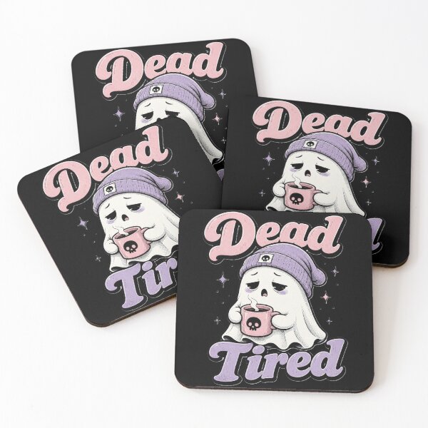 Item preview, “Dead Tired” Cute Ghost Coffee Lover Funny Halloween T-Shirt designed and sold by BlackBoneArt.