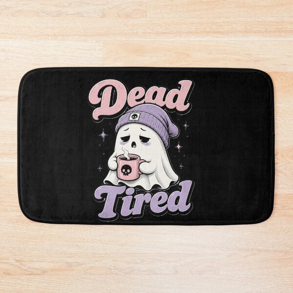 Item preview, “Dead Tired” Cute Ghost Coffee Lover Funny Halloween T-Shirt designed and sold by BlackBoneArt.