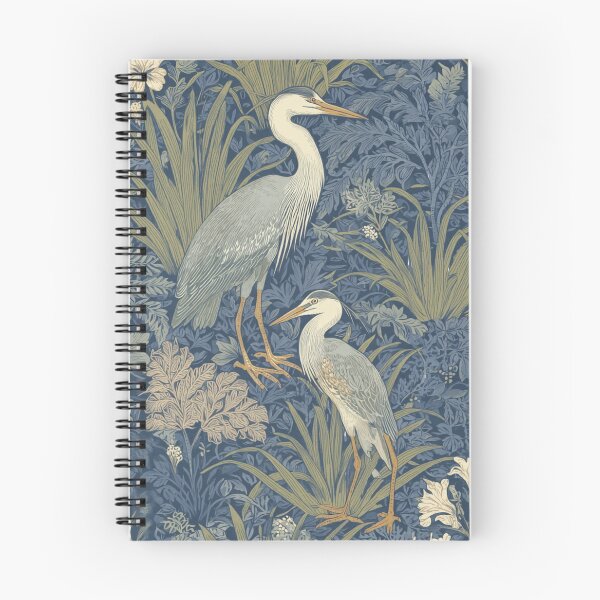 Item preview, Navy Blue Heron Art - Arts and Crafts - Victorian vintage style  designed and sold by BestVarieties.