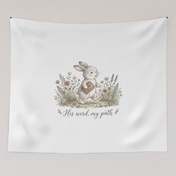 Item preview, Christian Cottagecore Bunny Bible Tote Bag Scripture Art Faith Gift For Her Easter Gift designed and sold by Small & Beloved.