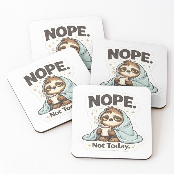 Item preview, Nope Not Today Sloth – Funny Lazy Mood Cute Sloth Sticker Design designed and sold by Akter-sikder.