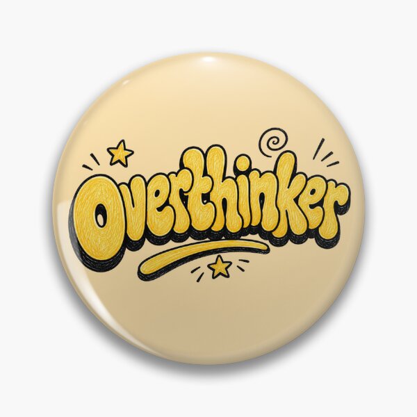 Item preview, Overthinker – Retro Mental Health Aesthetic Typography Design designed and sold by TheStephanieRome.