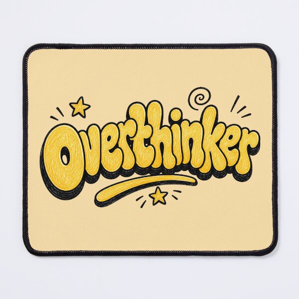 Item preview, Overthinker – Retro Mental Health Aesthetic Typography Design designed and sold by TheStephanieRome.