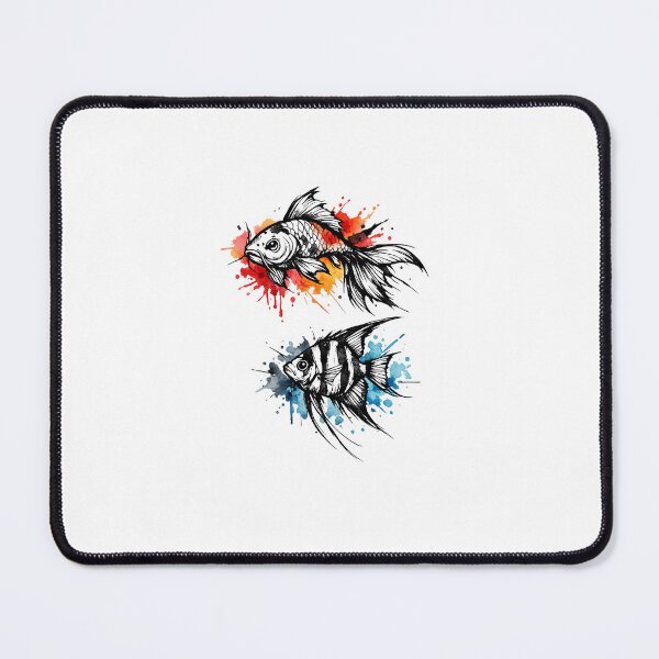 Item preview, Sketch fish with Watercolor Ink Splashes designed and sold by MolinezjArt.