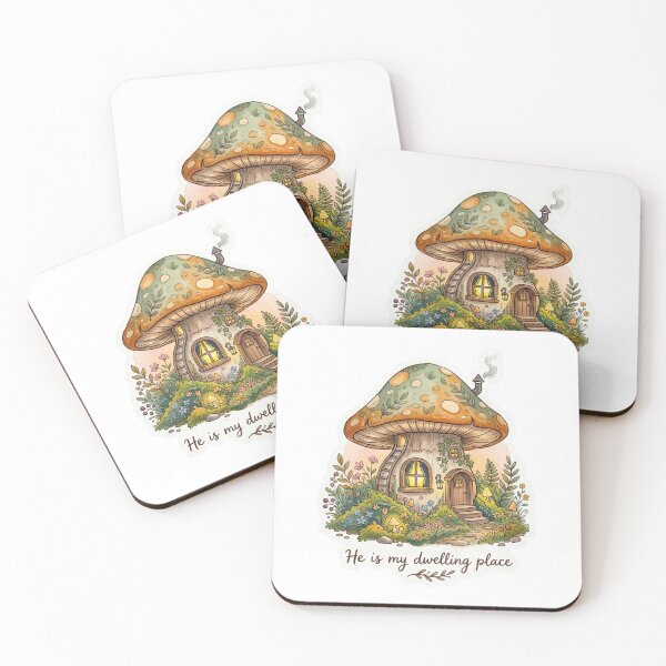 Item preview, Christian Cottagecore Mushroom Cottage Art Bible Verse Home Decor Faith Gift Dwelling Place designed and sold by Small & Beloved.