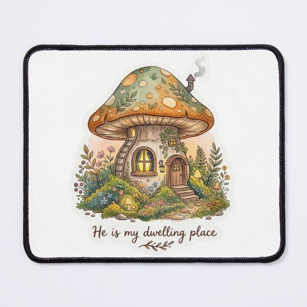 Item preview, Christian Cottagecore Mushroom Cottage Art Bible Verse Home Decor Faith Gift Dwelling Place designed and sold by Small & Beloved.