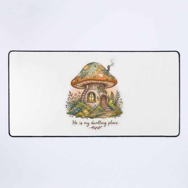 Item preview, Christian Cottagecore Mushroom Cottage Art Bible Verse Home Decor Faith Gift Dwelling Place designed and sold by Small & Beloved.