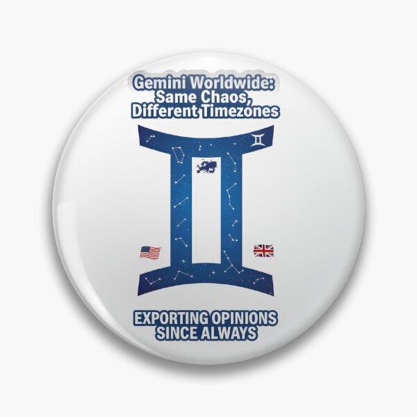 Item preview, Gemini Worldwide Same Chaos Different Timezones Funny Sticker designed and sold by Zodiac Celestial Art.