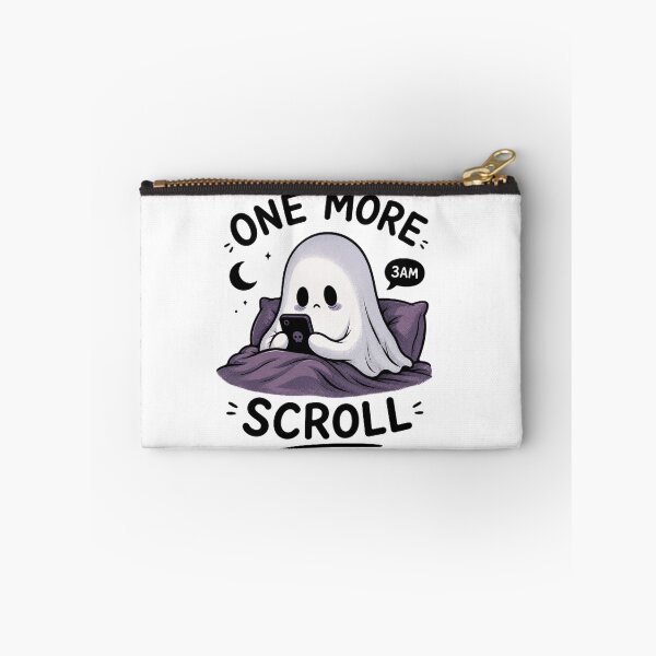 Item preview, “One More Scroll” Funny Ghost Doom Scrolling T-Shirt designed and sold by BlackBoneArt.