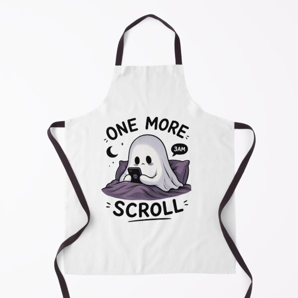 Item preview, “One More Scroll” Funny Ghost Doom Scrolling T-Shirt designed and sold by BlackBoneArt.