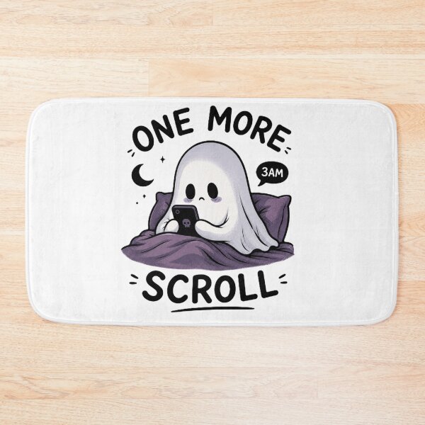 Item preview, “One More Scroll” Funny Ghost Doom Scrolling T-Shirt designed and sold by BlackBoneArt.