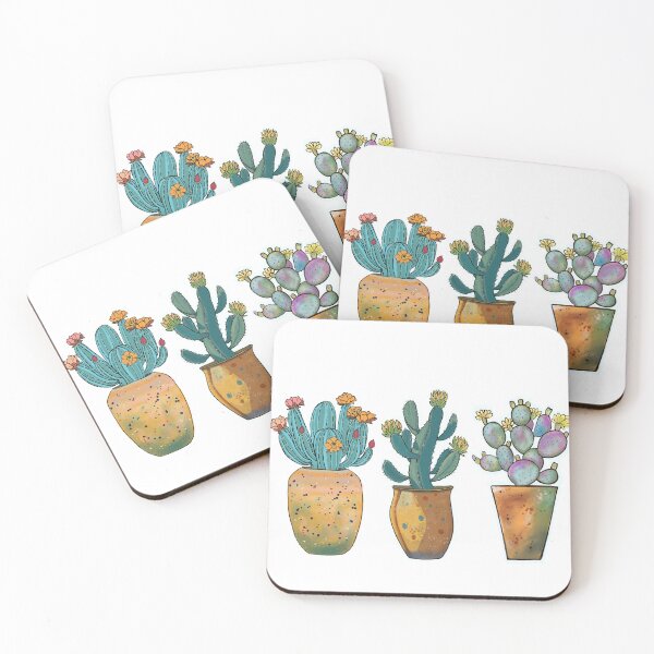 Item preview, Trio of potted flowering cactus  designed and sold by nidimar.