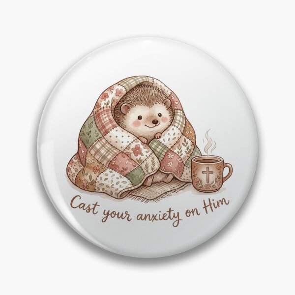 Item preview, Christian Cottagecore Hedgehog Anxiety Gift Bible Verse Tote Bag Cast Your Anxiety Faith designed and sold by Small & Beloved.