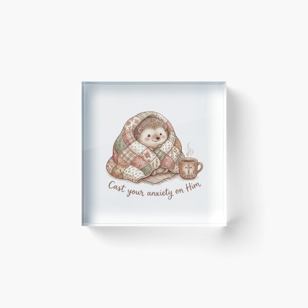 Item preview, Christian Cottagecore Hedgehog Anxiety Gift Bible Verse Tote Bag Cast Your Anxiety Faith designed and sold by Small & Beloved.