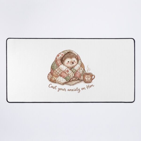 Item preview, Christian Cottagecore Hedgehog Anxiety Gift Bible Verse Tote Bag Cast Your Anxiety Faith designed and sold by Small & Beloved.