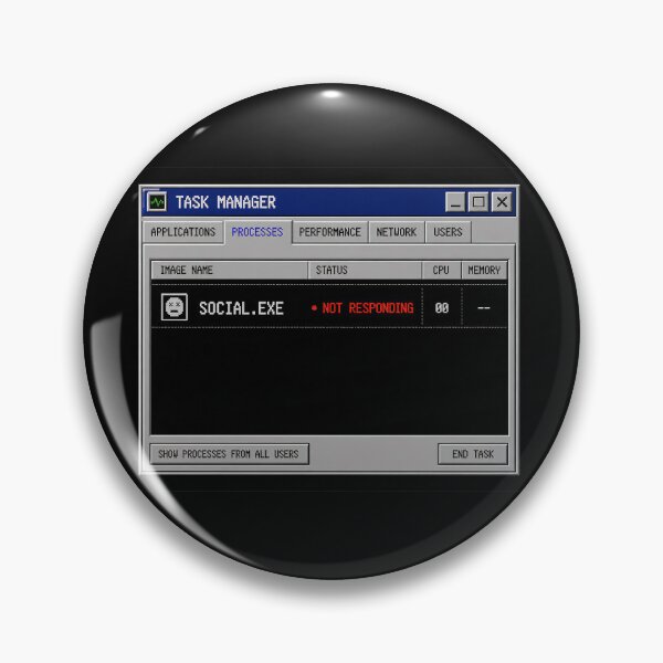 Item preview, Social.exe Not Responding – Retro Task Manager Humor Design designed and sold by Mad Factory Designs.