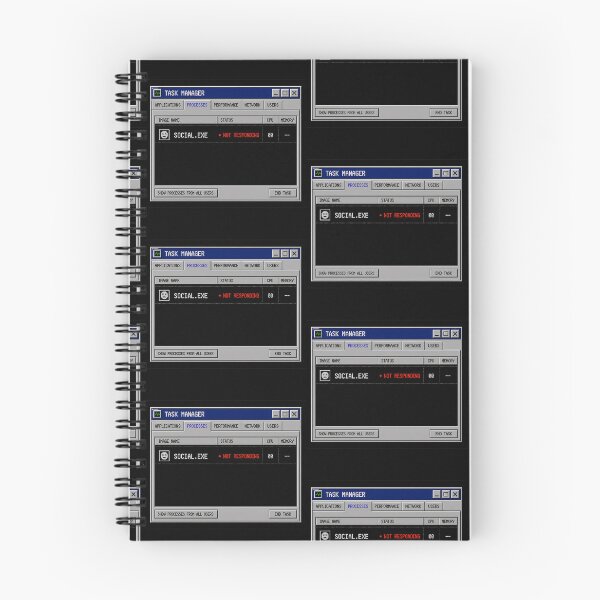 Item preview, Social.exe Not Responding – Retro Task Manager Humor Design designed and sold by Mad Factory Designs.