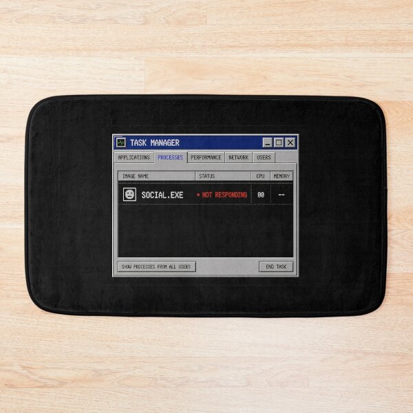 Item preview, Social.exe Not Responding – Retro Task Manager Humor Design designed and sold by Mad Factory Designs.