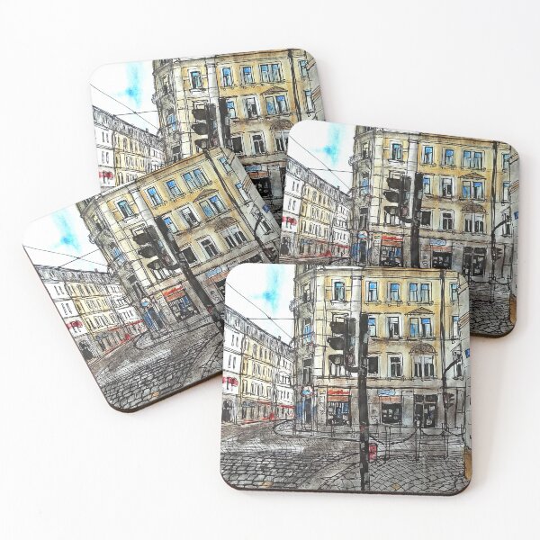 Item preview, Crooked corner with music shop – Dresden Neustadt 01099 designed and sold by UMA Urban Sketch.