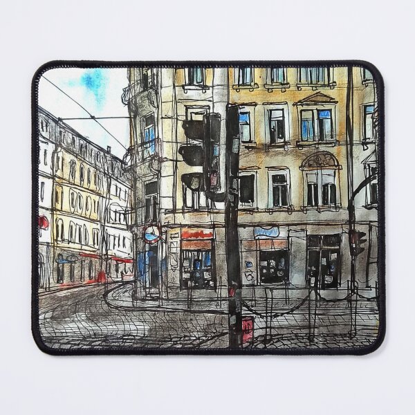 Item preview, Crooked corner with music shop – Dresden Neustadt 01099 designed and sold by UMA Urban Sketch.
