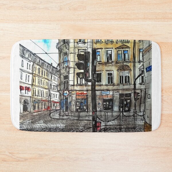 Item preview, Crooked corner with music shop – Dresden Neustadt 01099 designed and sold by UMA Urban Sketch.