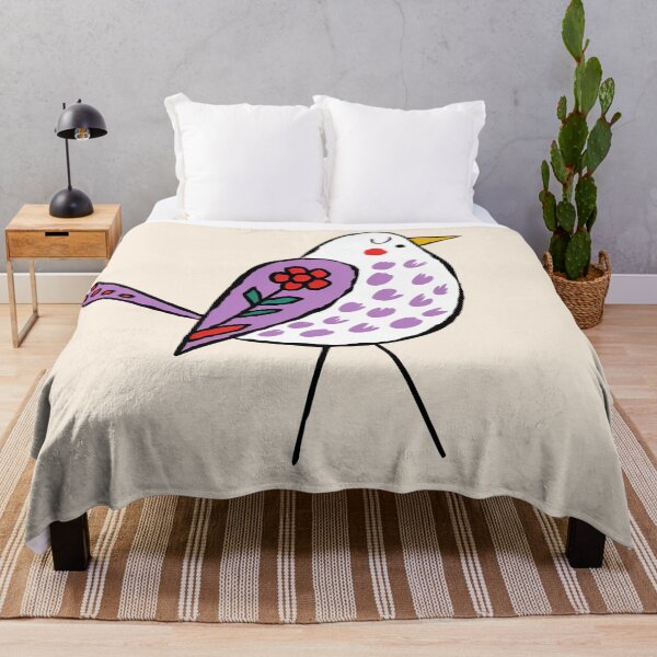 Item preview, Lavender Folk Bird Sticker | Cute Scandinavian Bird Illustration designed and sold by Filora Atelier | Bird Art.