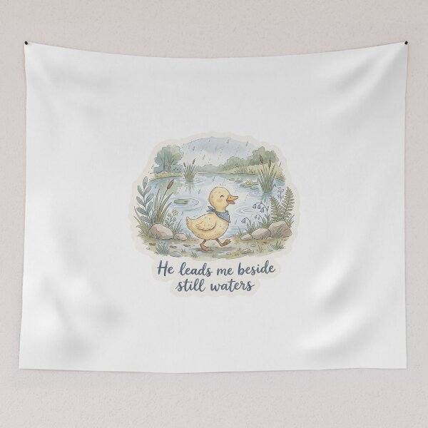 Item preview, Christian Cottagecore Duck Still Waters Tote Bag Psalm 23 Bible Verse Faith Gift For Her designed and sold by Small & Beloved.
