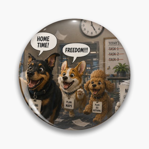 Item preview, Funny Quitting Time At Work Dogs Office Humor Boss Meme designed and sold by riki2365.