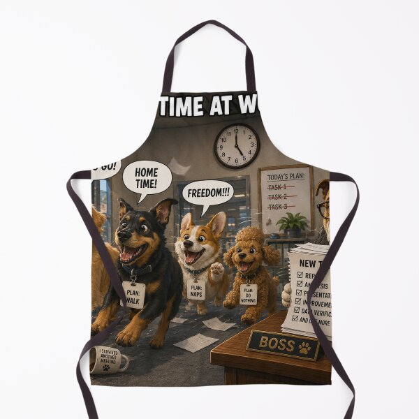Item preview, Funny Quitting Time At Work Dogs Office Humor Boss Meme designed and sold by riki2365.