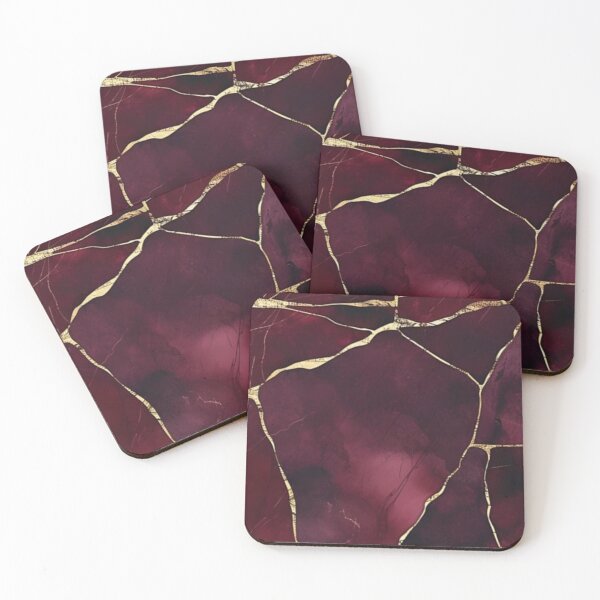 Item preview, Abstract Burgundy and Gold Marble Design designed and sold by ZedColors.