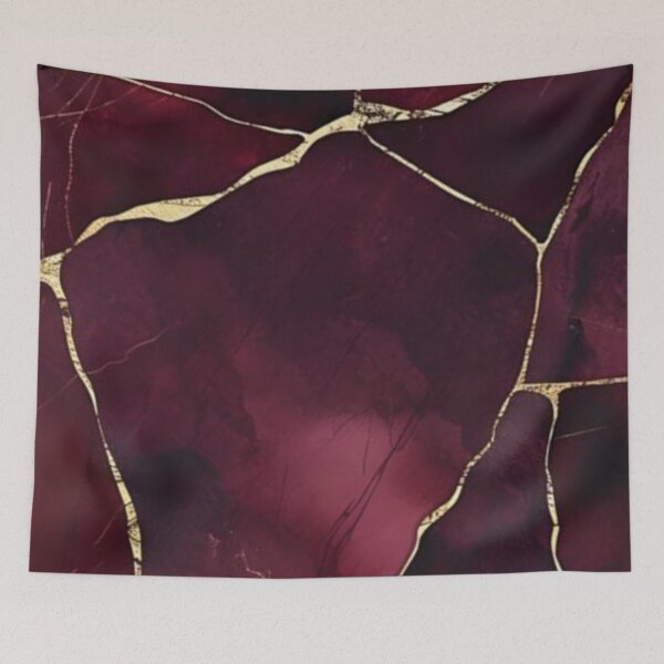 Item preview, Abstract Burgundy and Gold Marble Design designed and sold by ZedColors.