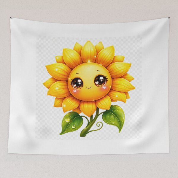 Item preview, Cutest Kawaii Sunflower Fantasy Design designed and sold by HiteshArt111.