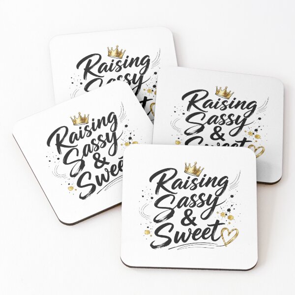 Item preview, Raising Sassy and Sweet Funny Girl Mom Gold Crown Daughter designed and sold by MalisoStickers.