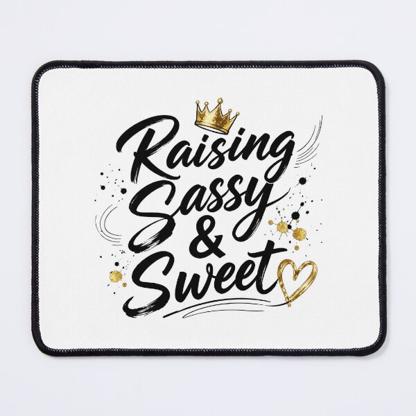Item preview, Raising Sassy and Sweet Funny Girl Mom Gold Crown Daughter designed and sold by MalisoStickers.