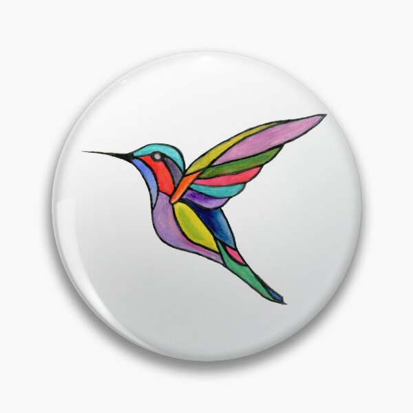 Item preview, Stained Glass Humming Bird Watercolor designed and sold by FaireWaveArt.