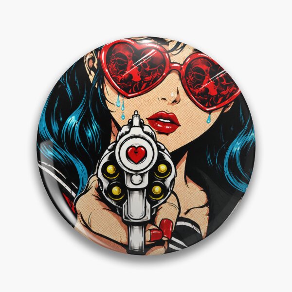 Item preview, Toxic Love – Dark Anime Girl Gun Aesthetic | Gothic Heartbreak Streetwear designed and sold by saamessart.