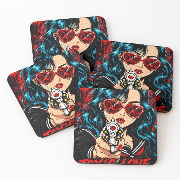 Item preview, Toxic Love – Dark Anime Girl Gun Aesthetic | Gothic Heartbreak Streetwear designed and sold by saamessart.